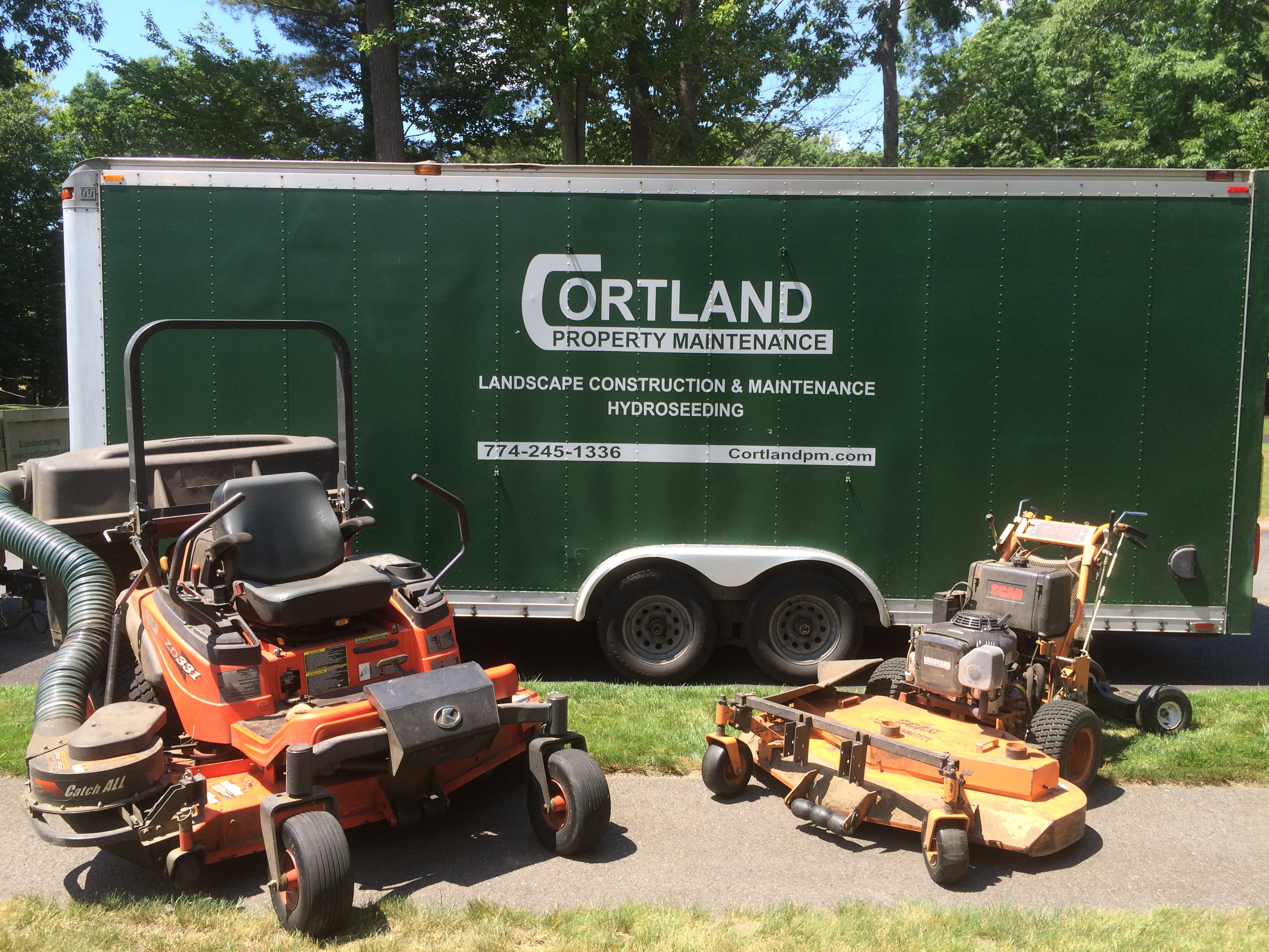 Lawn Maintenance equipment for Cortland Property Maintenance.